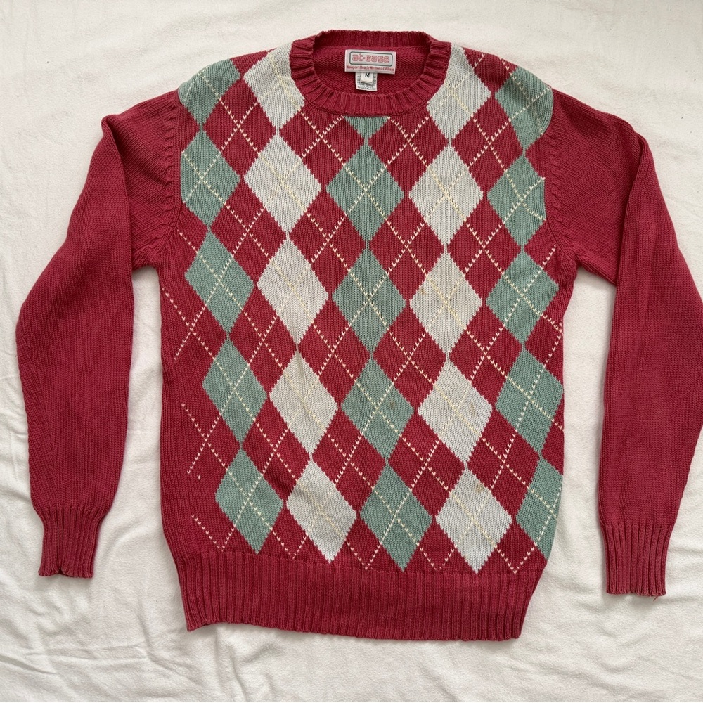 Vintage Argyle Crewneck Sweater